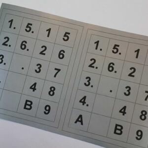 Rolle mit silberfarbenen Etiketten